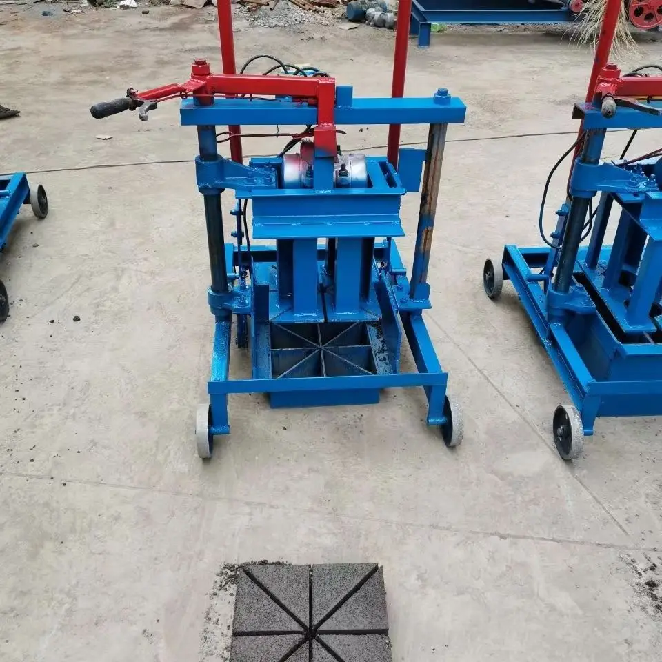 Single phase electric small mobile cement brick machine non burning one-time brick making machine