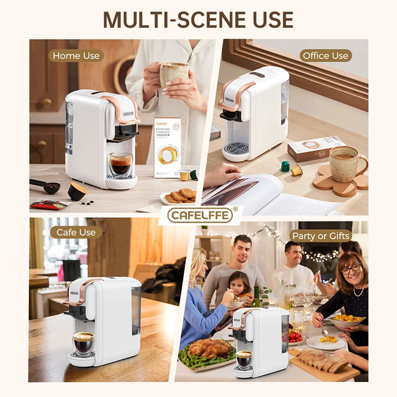 CAFELFFE  in Stock High Quality Coffee Machine Hot/Cold Mode 4-in-1Multifunctional  Capsule 19Bar  ESE Pod Ground Coffee 603+201
