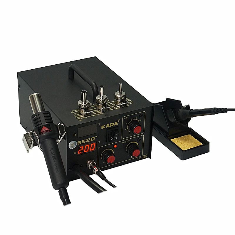 2 в 1 паяльная станция 220 В KADA 852D + SMD SMT ремонтная станция с горячим воздухом и железным сварщиком для ремонта BGA