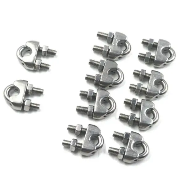 DIN741 Type Stainless Steel Cable Clamps M3 to M60 High Polished Wire Rope Clip