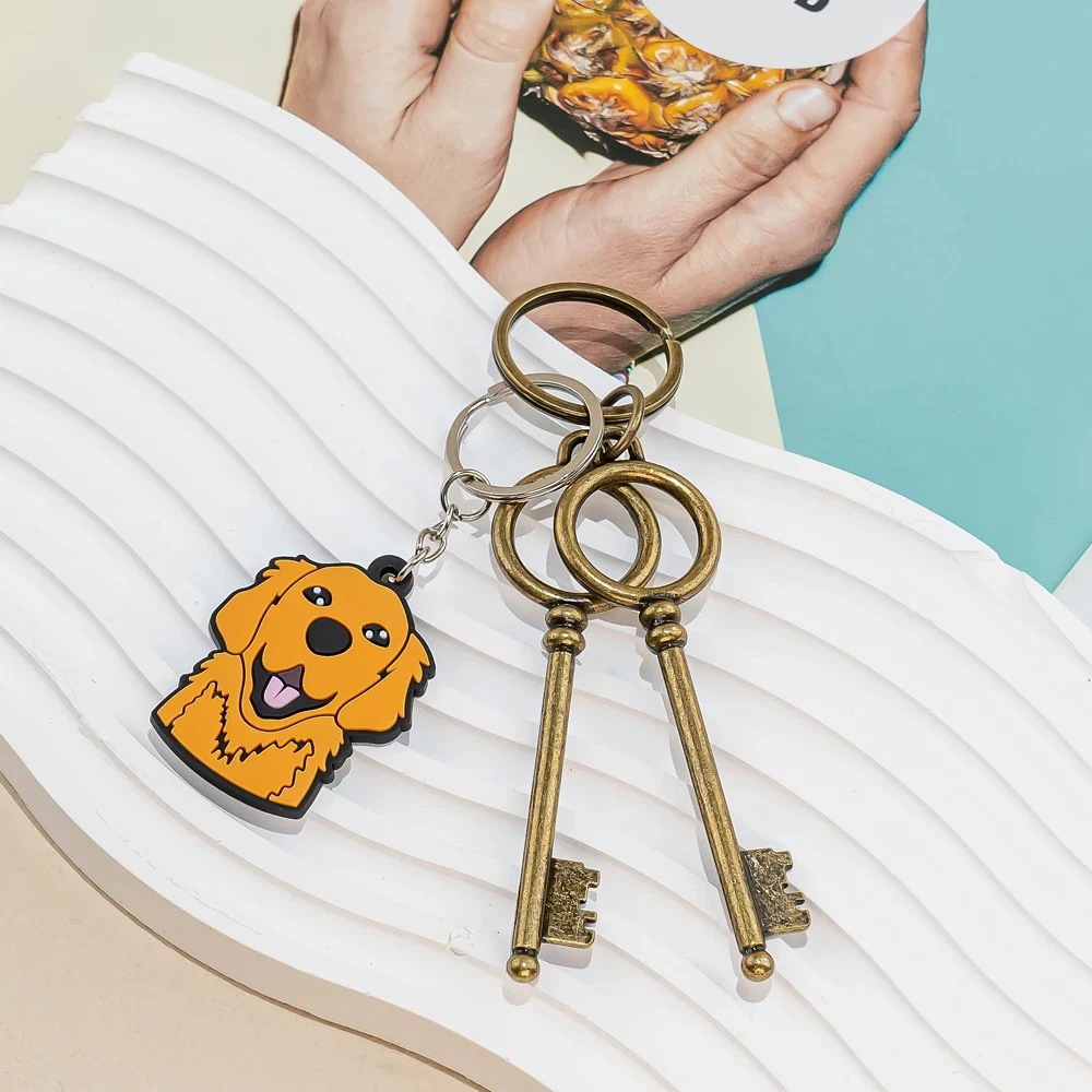 Factory Custom  2d 3d Soft Pvc Keychains Cute Animal Panda Rubber Keyrings  Promotion Key Rings