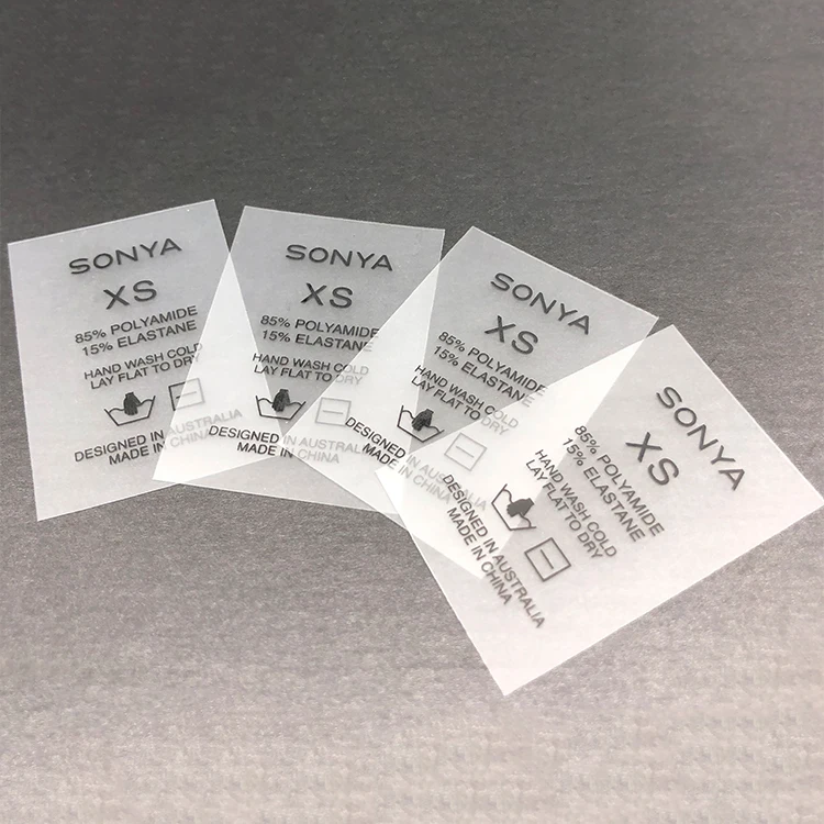 Custom Soft Transparent TPU Label Brand TPU Logo Label With Wash Care Instructions