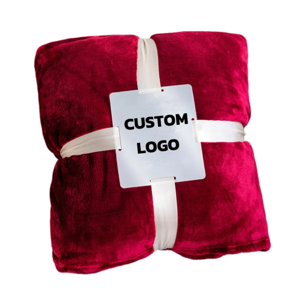 Fleece Throw Blanket Custom Printed Fabric Solid Flannel Warm and Cozy Soft Fuzzy Plush Plaid 100% Polyester Adults Knitted