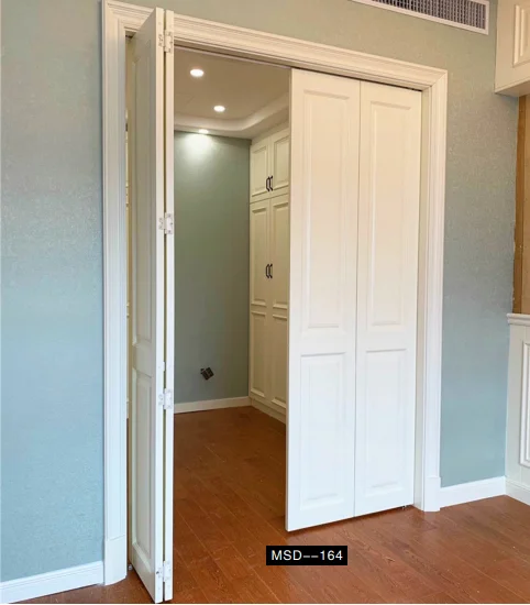 TOMA wooden folding doors solid wooden MDF and PVC free paint wooden doors customized the design size type color folding doors