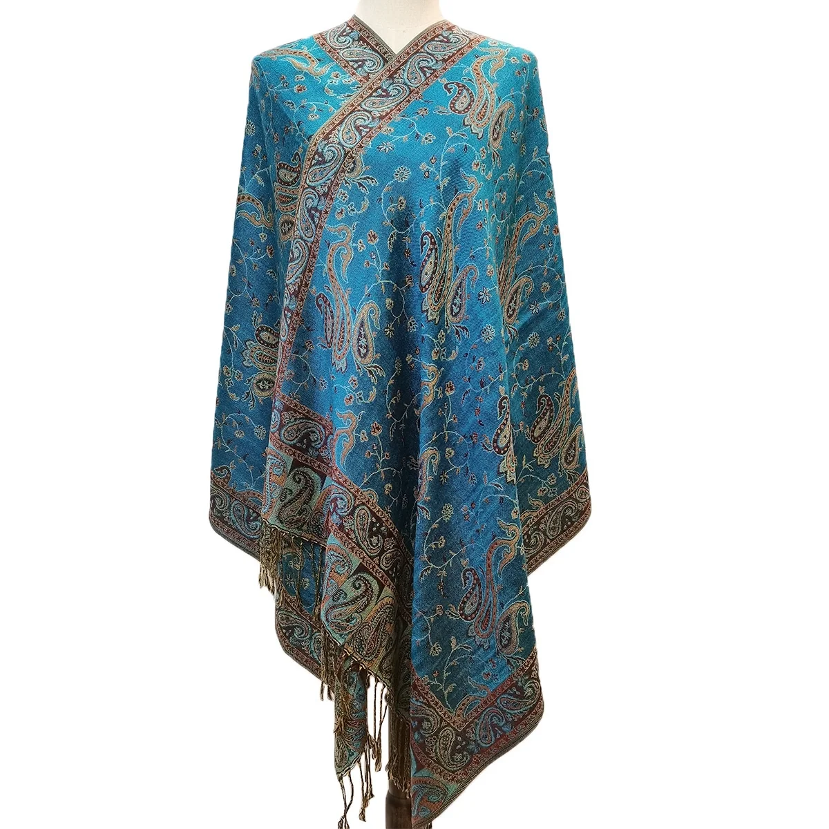 Classic Cross-Border Jacquard Joker Cashmere Scarf Tassel Long Square Wool Towel Adults Muslims New Fashion Print Design