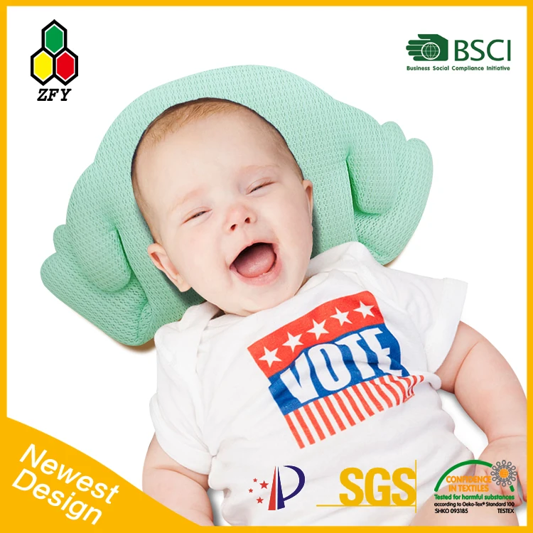 Soft Tencel Breathable 3D Air Mesh Height Adjustable Baby Sleep Pillow For Summer