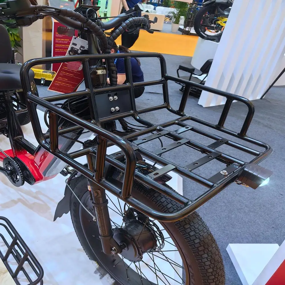 Factory Custom Heavy-Duty Steel Bike Front Basket Removable Metal Cargo Net Large Aluminum Rear Basket For Bicycles E-Bikes