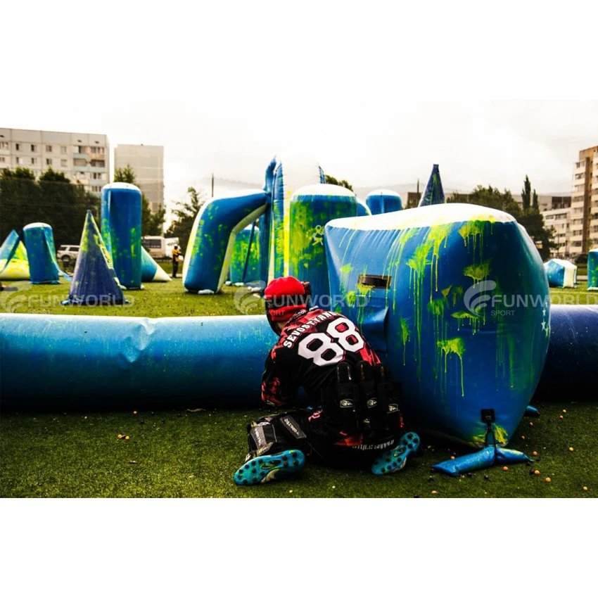 Kids Outdoor Laser Guns Competition Field Packages Inflatable Paintball Bunkers For Archery Tag