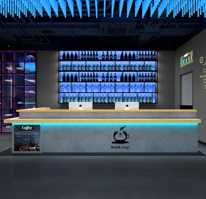 High quality solid wood home mini bar counter with Bar stool