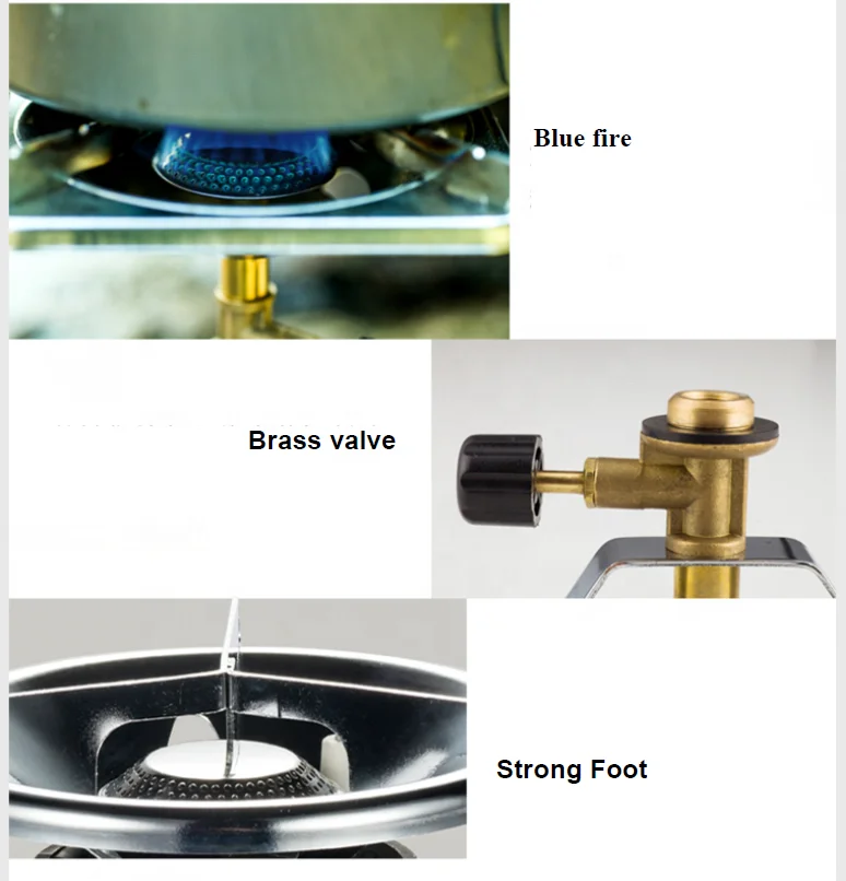 
Portable Camping Stove Picnic Stove Cookout Burner Cookware for 7/16 gas cartridge butane 220g/450g gas cartridge 