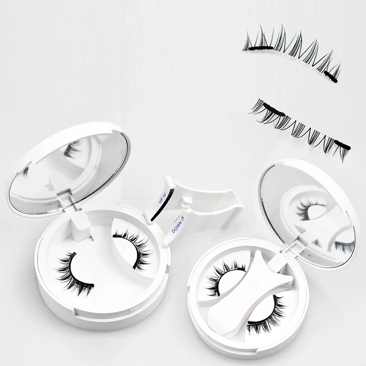 Wholesale Private Label Portable Magnetic Suction Reusable  Magnetic Clip Eye Lashes Set Quantum Magnetic Lashes with Applicator