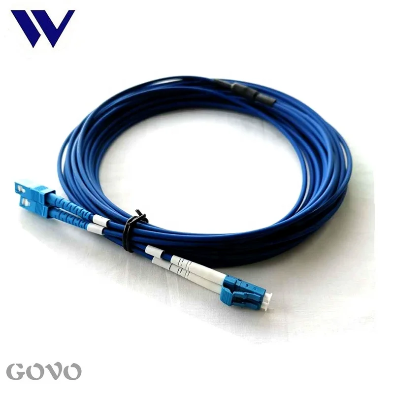 GOVO Armored Patch cord Duplex Mini Armored Fiber Optic Patchcord 10M