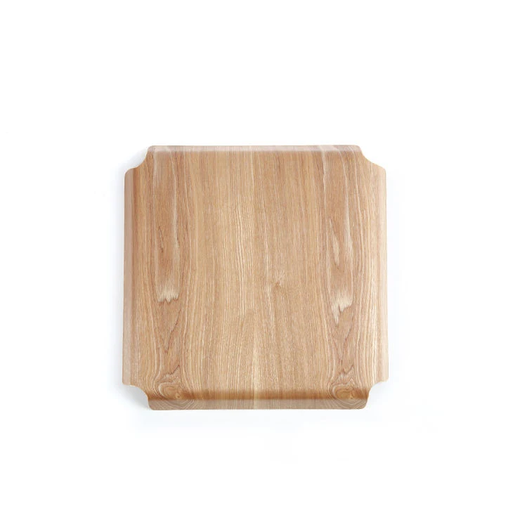 plywood wooden willow veneer large square trays with non slip coating