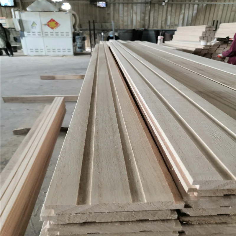 2022 paulownia panels sale decoration hotel interior wooden fluted wall board paulownia panel cladding