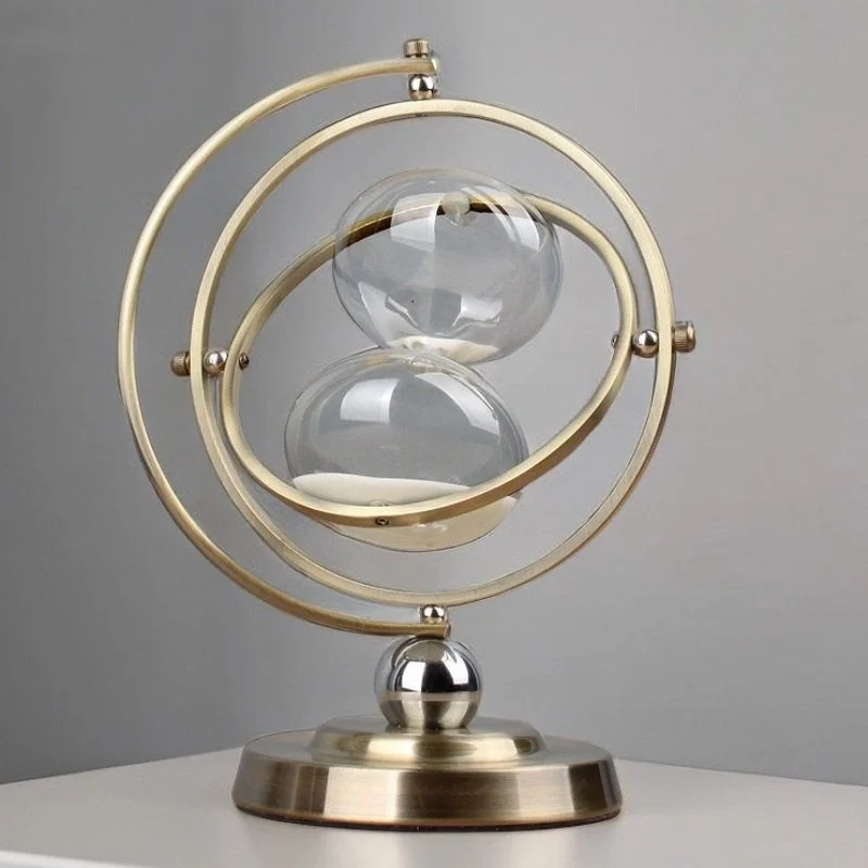 15/30/60min Bronze metal white sand hourglass tabletop timing ornaments