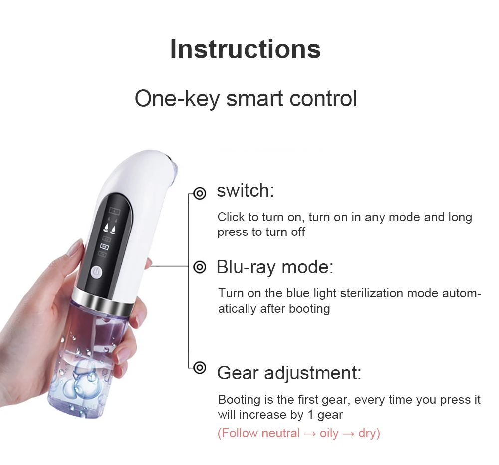 Mini Water Dermabrasion Hydra Peeling Aqua Facial Clean Beauty Machine Small Bubble Electric Blackhead Remover Vacuum Cleaner