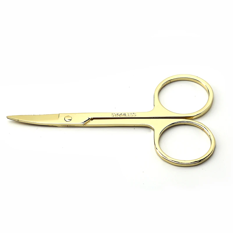 Curved and Rounded Facial Hair Scissors for Men - Mustache, Nose Hair & Beard Trimming Scissors, Safety Use for Eyebrows,