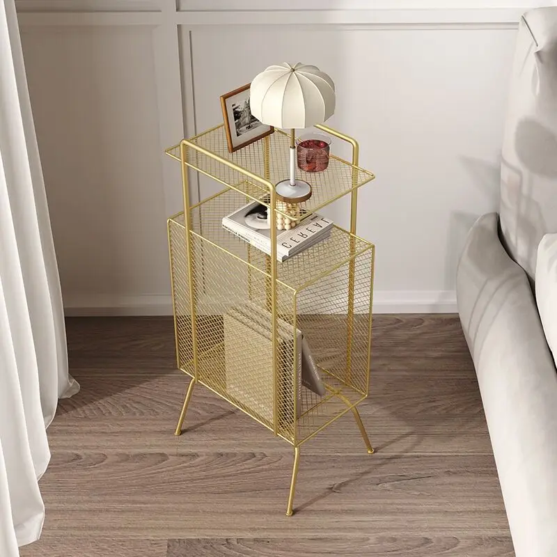 Book Rack Nordic Iron Art Book Newspaper Rack Storage Shelf Sofa Floor-to-ceiling Book Propaganda Bookshelf