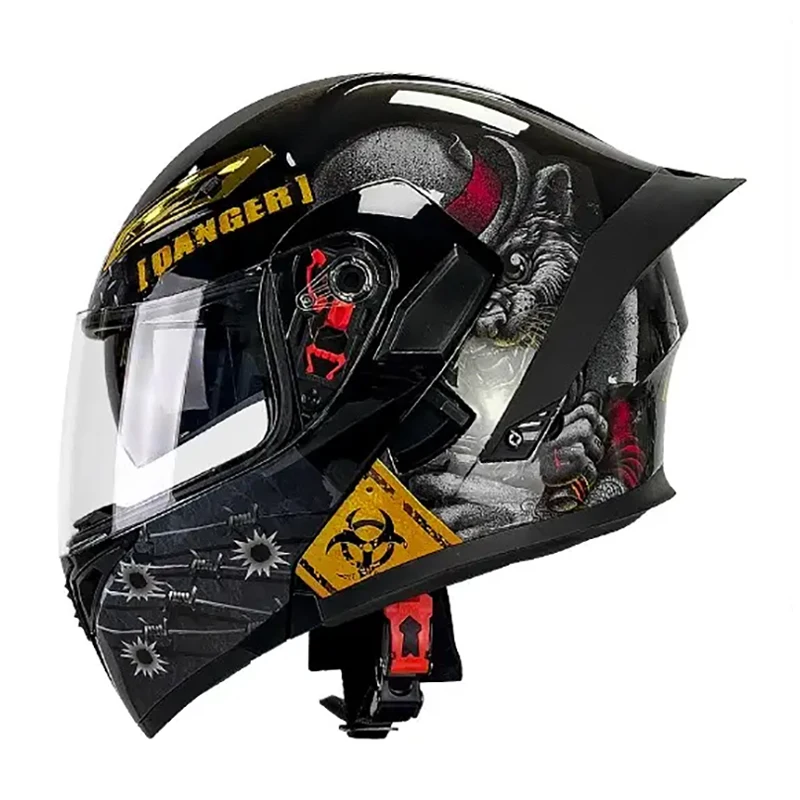 DOT ECE Approval Double Lens M/L/XL/XXL Fashion full face motocross atv Karting Flip Up motorcycle Helmet