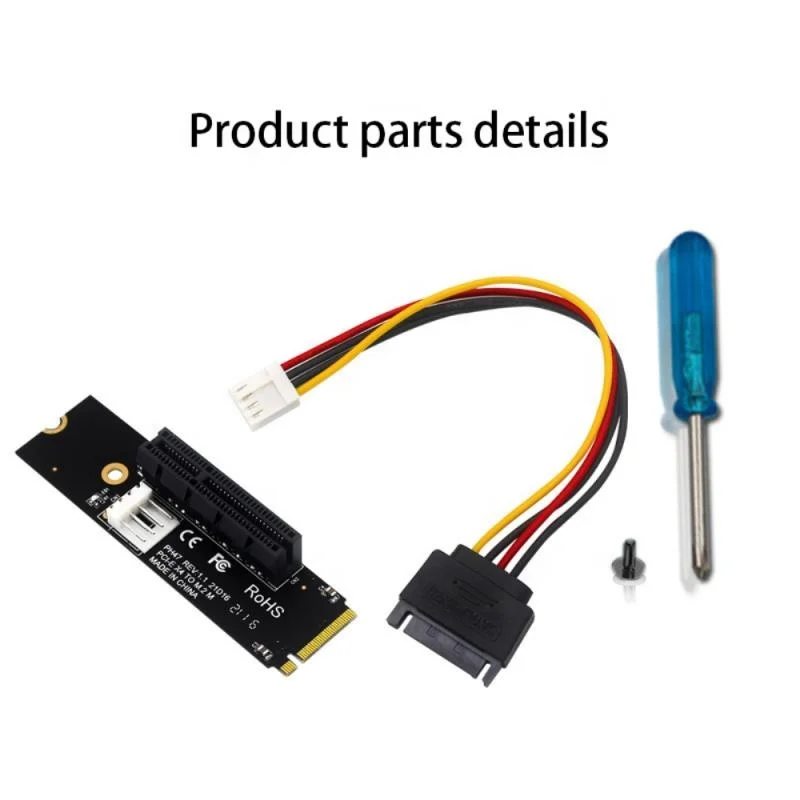 NGFF M.2 To PCI-E 4X Riser Card M2 M Key To PCIe X4 Adapter With LED Indicator SATA Power