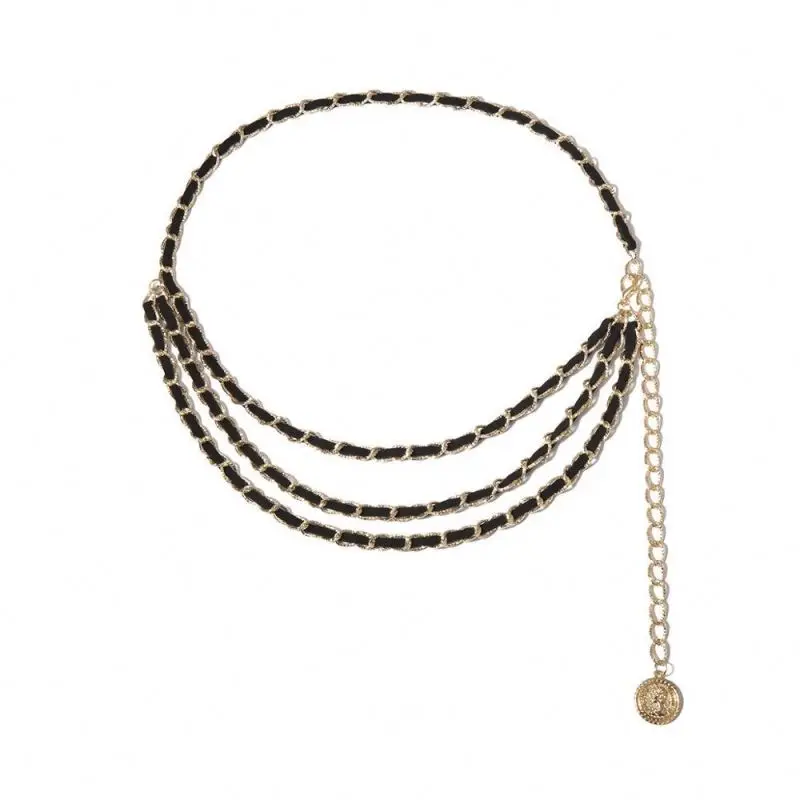 
Fashion personality geometric body chain sexy slim chain fringed flannel waist chain women 