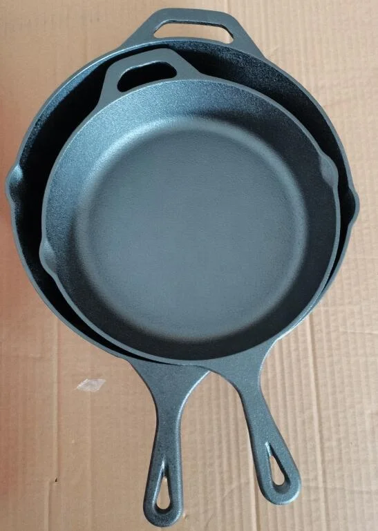 Hot Sale 8/10/12 Inch No Stick Cast Iron Skillet Cast Iron Fry Pan Set Cookware Vegetable Oil Coating Round With Assist Handle