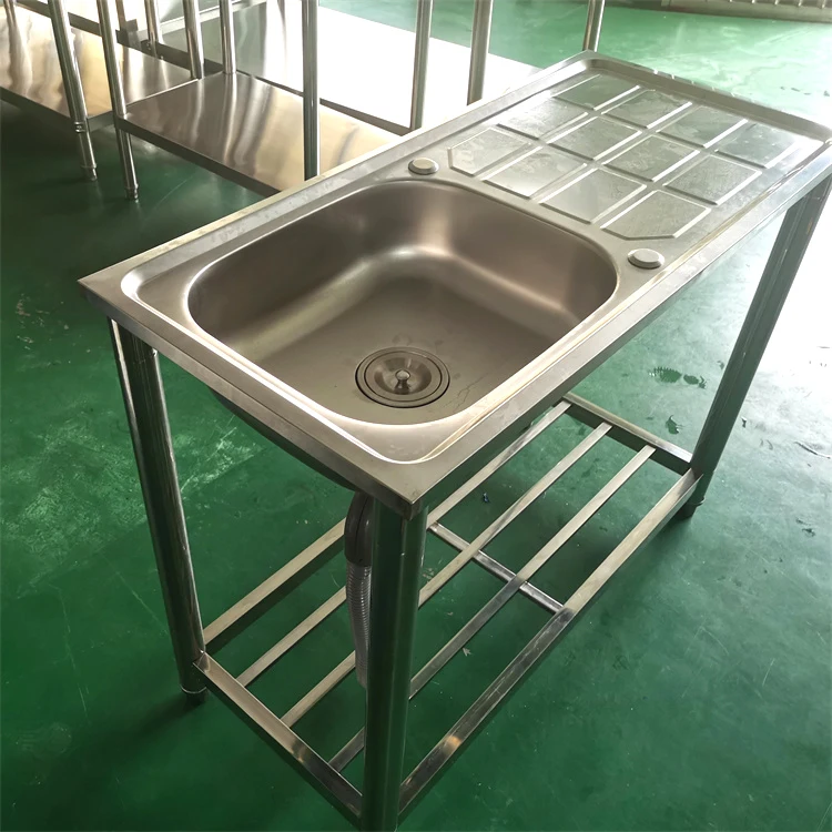 Outdoor Portable Stainless Steel Garden Sink Freestanding Commercial Kitchen Sink