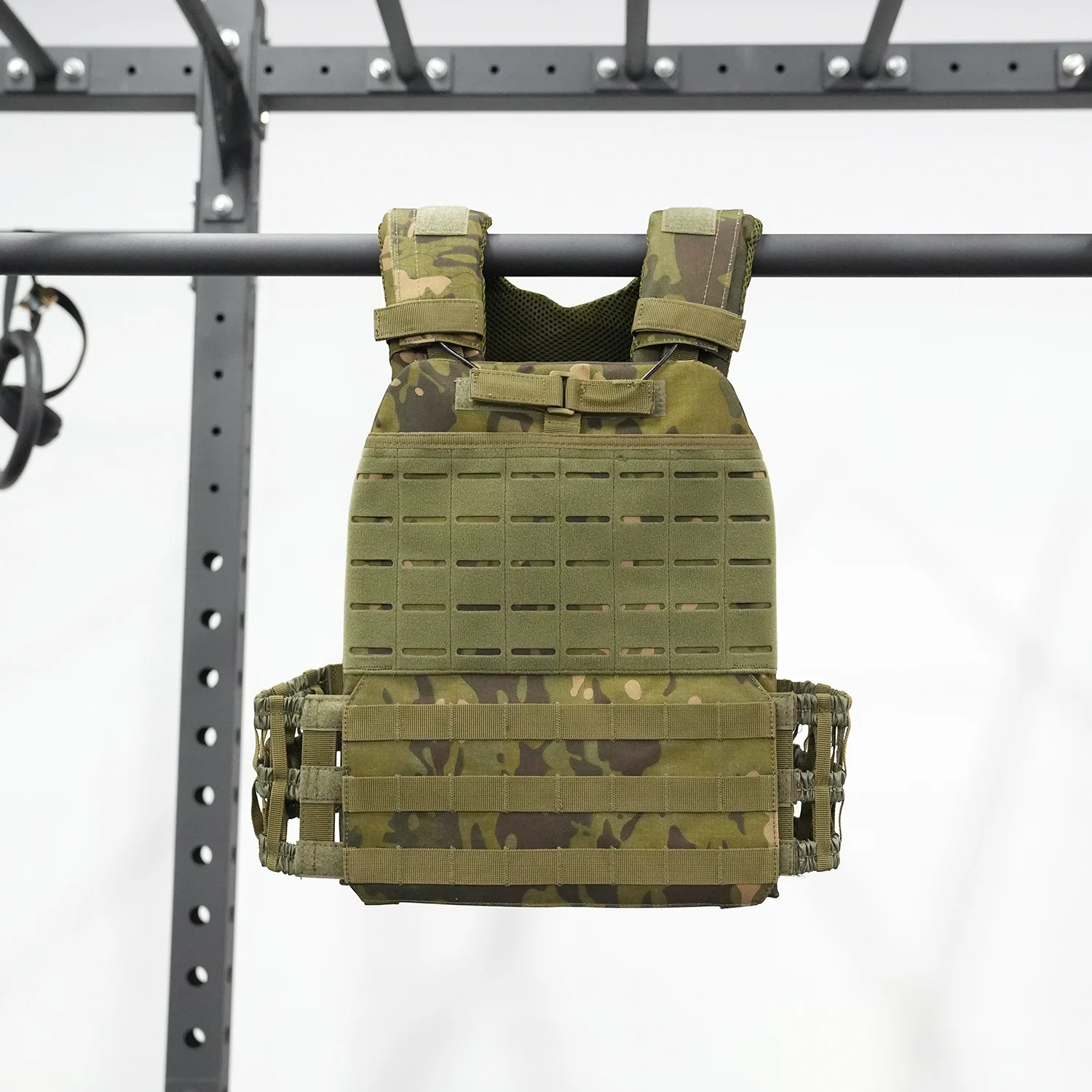 Green Camo Adjustable Running Fitness Workout Tactical  Weight Vest for men  Gym Unisex Training Body Building Plate Carrier