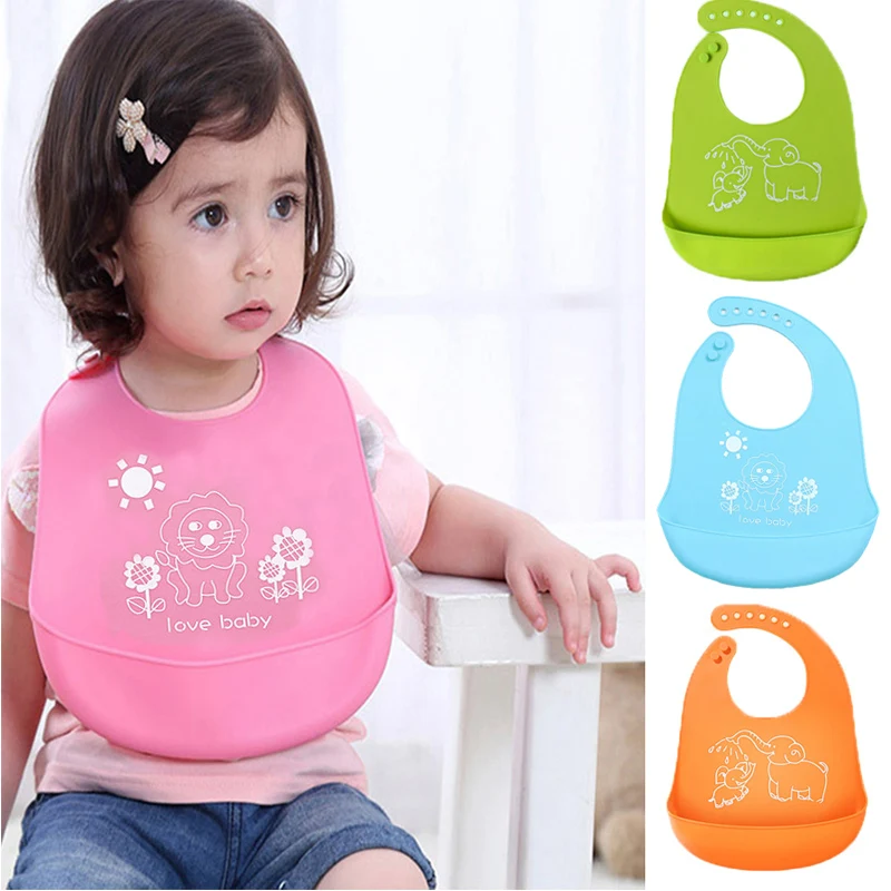 
Silicone Baby Bibs Waterproof Toddler Kids Adjustable Food Bib Baby Feeding Stuff Cloth Boy Girl Bibs Apron 