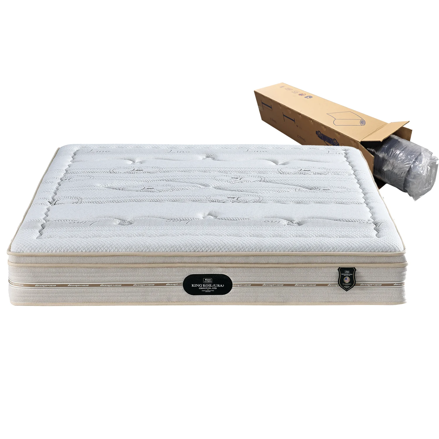 Euro top modern hotel bed pocket coil spring mattress king rolling mattress hotel thick foam individual mattrsses for sleeping