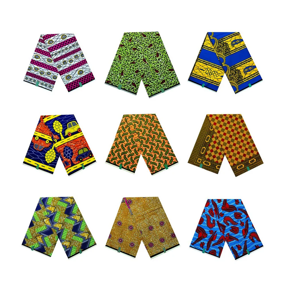 High Quality 100% Cotton Tissu Pagne Guaranteed Veritable African Real Wax Prints Fabric Ankara Batik Wax Fabric 6Yard