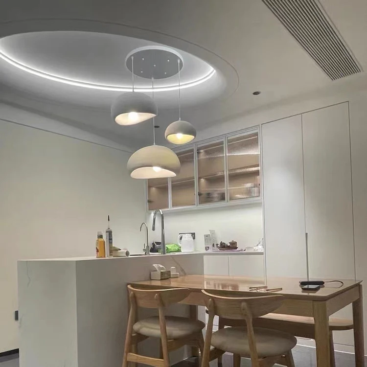 Home Decor Nordic Modern E27 Pendant Light Kitchen Restaurant Decorative White Hanging Lamp Designers Wabi Sabi Style Chandelier
