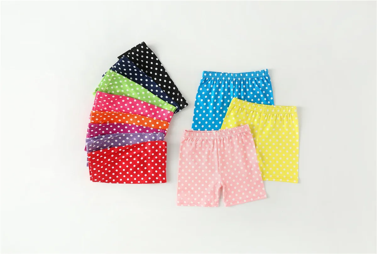 Summer Kids Girls Dot print Shorts Safety Pant Underwear Girls Short Beach Pants Kids Girls Short Leggings