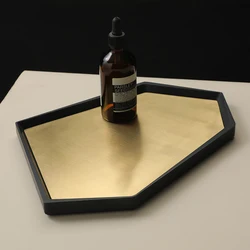 Modern minimalist style wholesale multi-color customize Stainless Steel Plate Dry Food Plates Concrete Tray Decor Storage