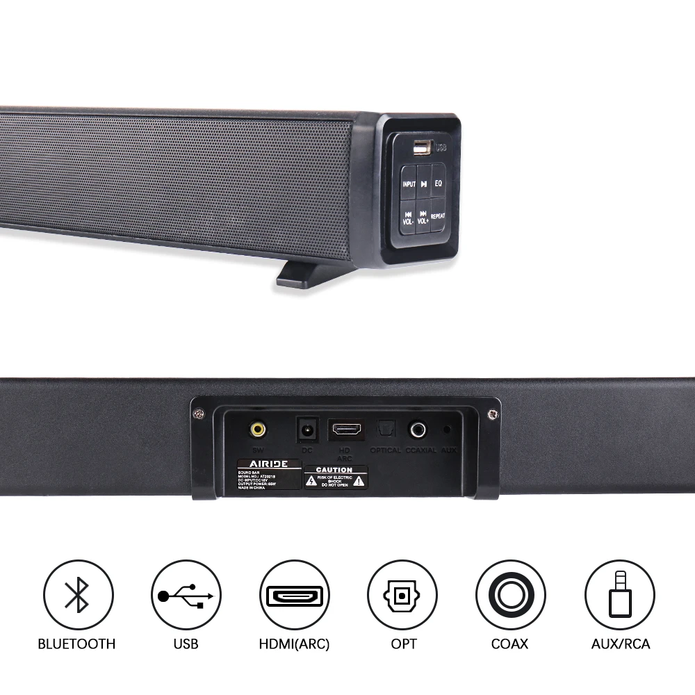 2.1 Sound Bar Home Soundbar Subwoofer For TV  with BT/USB/SD/FM/LED Display/Remote Control