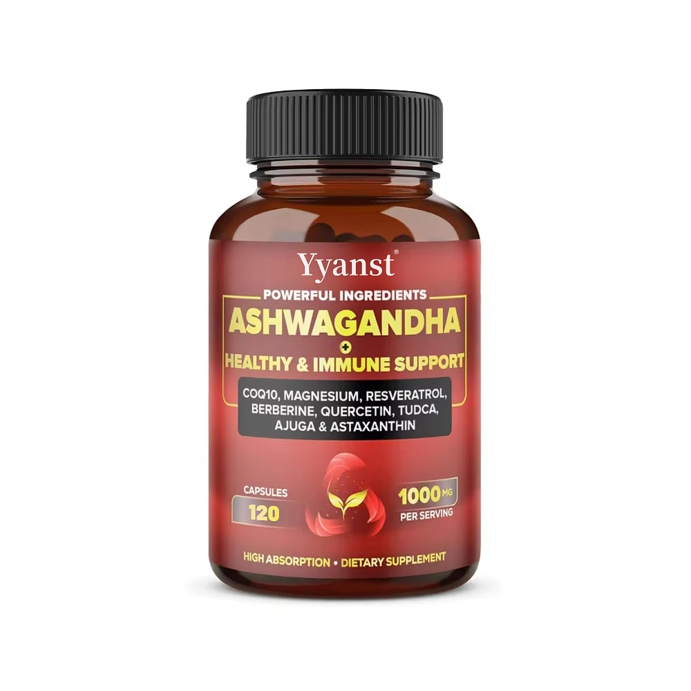 OEM ODM 9 в 1 мощная поддержка для здоровья и Immnue Капсулы Ashwagandha с CoQ10 астаксантин антиоксидантная добавка