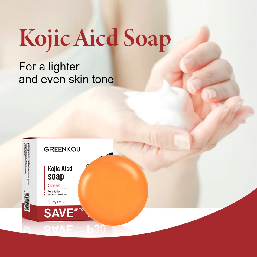 BTJ Kojic acid soap  Brightening and whitening kojic acid soap Fade black spots Acne removal Facial and body soap H1