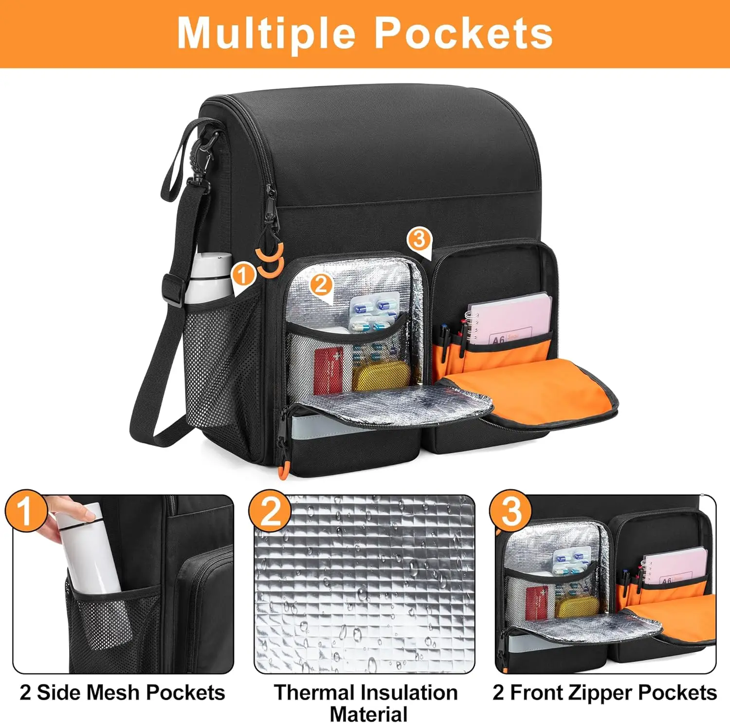 Custom Storage Bag Large Wheelchair Accessories Bag Walker Storage Accessories Pouch Manual Wheelchair Side Bag