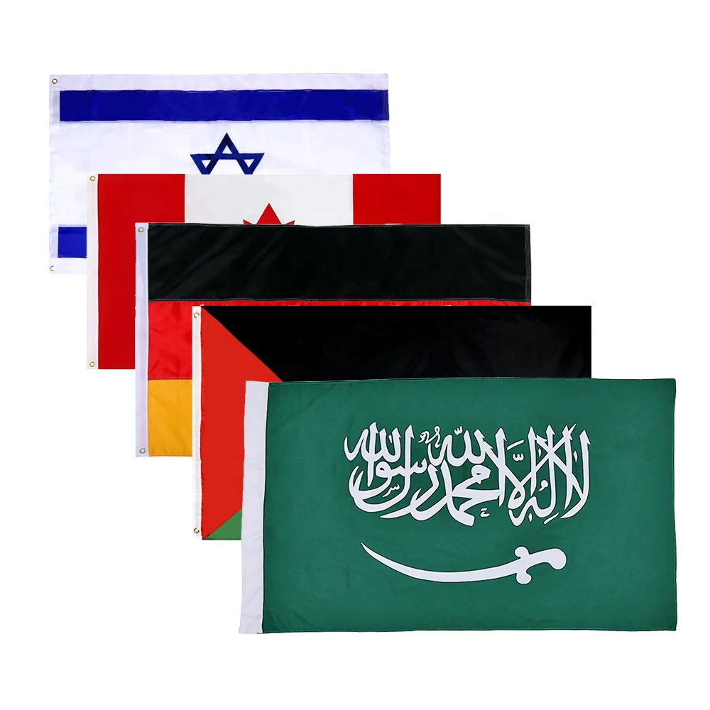 3X5ft Outdoor Hanging promotional advertising Custom OEM Country Flags Polyester Suadi Arabic National Flag