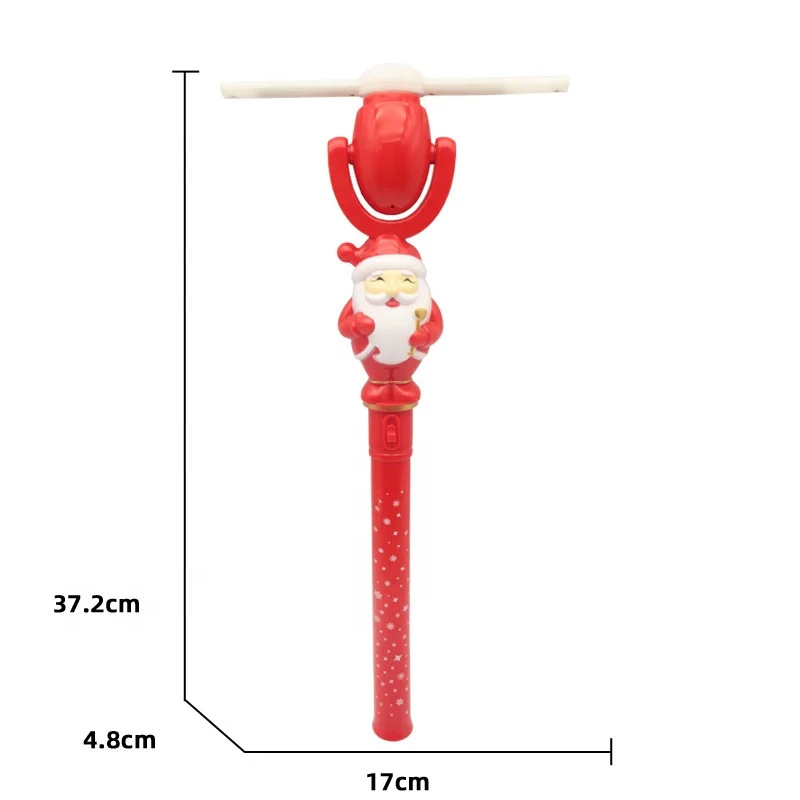 2023  Magic Wand Christmas Party led santa windmill Light Up Toys Led Flashing Spinning Windmill with Music