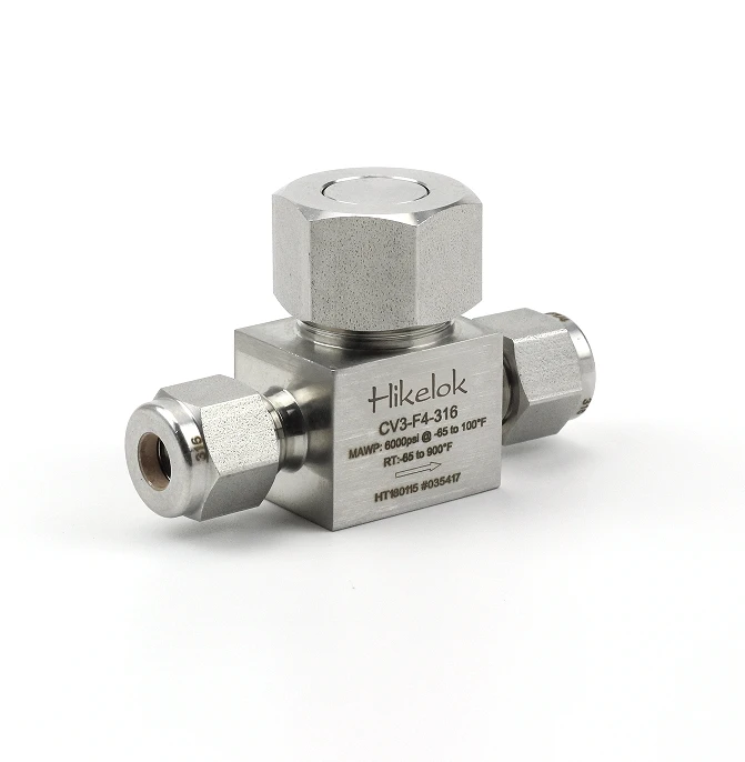 Swagelok Type Hikelok Instrument 3000 to 6000 Psi 316 SS Non Return Valve with Factory Price