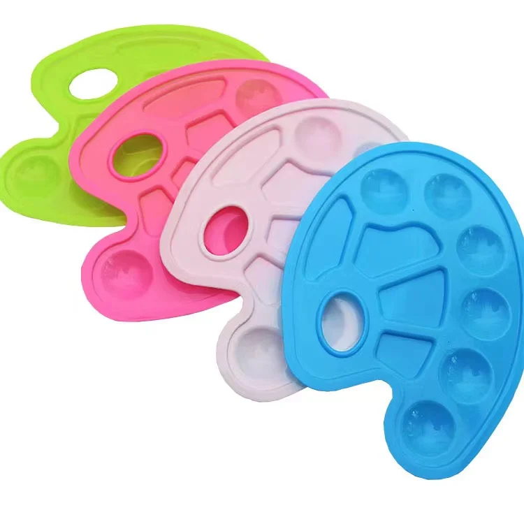 Art Painting Palette Colorful Plastic Paint Palette Tray Watercolor Acrylic Paint Tray Palettes