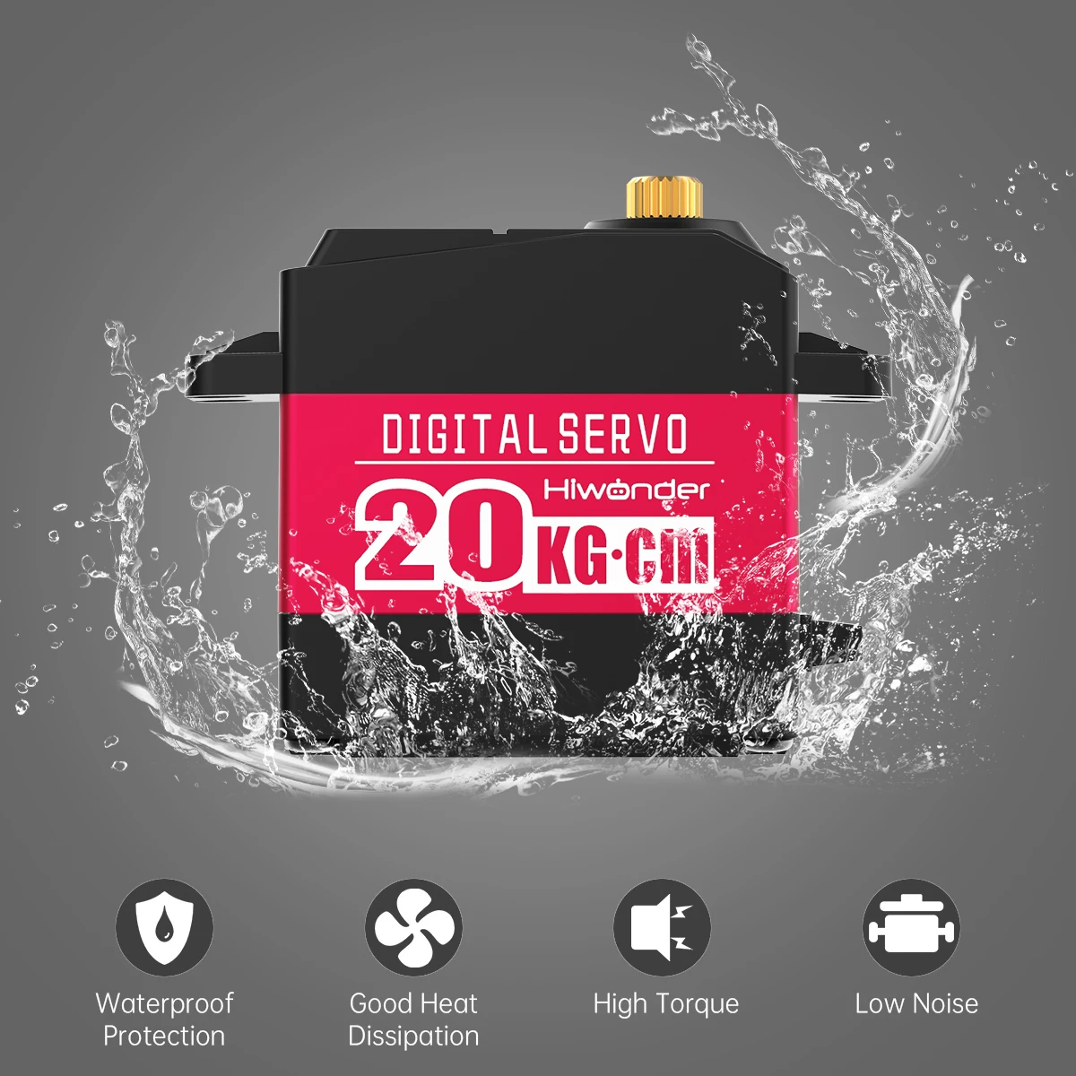 Hiwonder HPS-2018 Full Metal Gear Digital Servo with 20kg High Torque Aluminium Case for Robot RC Car