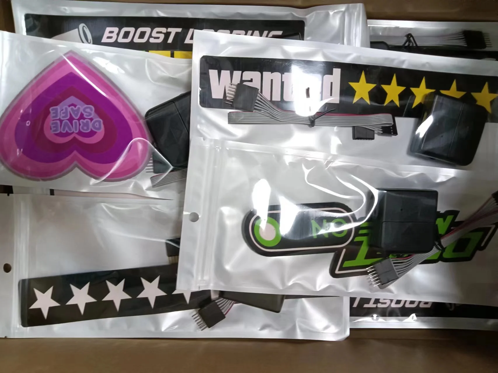 EL Car Sticker Electric Sticker Glow In The Dark Led Light Up 5 Stars Wanted Sticker For Car Decoration