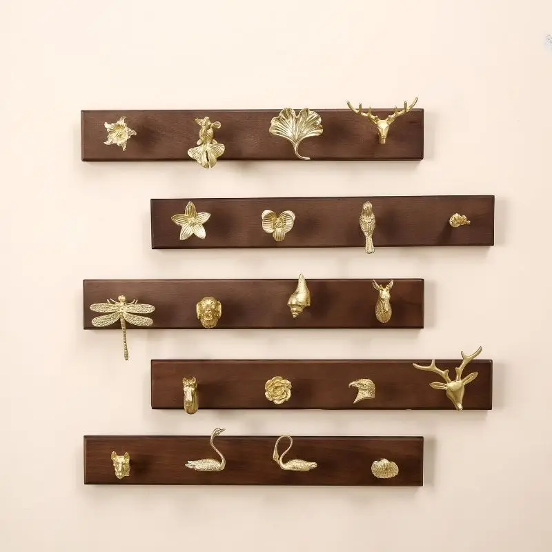 Wholesale Wood And Brass Wall Hook For Hanging Clothes And For Coat Hook Towel Coat Hook With At Best Price