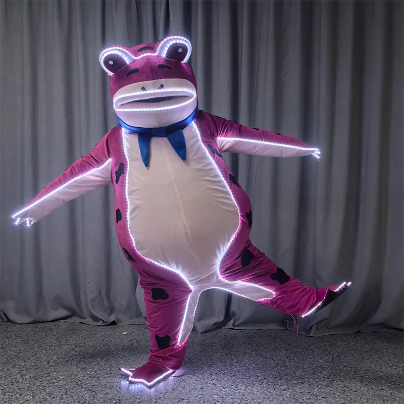 LED Dragon Year God of Wealth Cartoon Doll Costume Performance Stage Mascot Costume for Parties