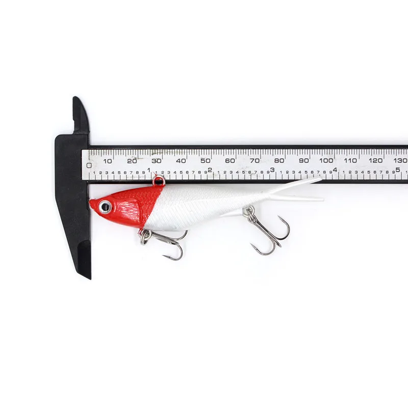 2020 9.5cm/21g Hot Sell Split Tail 95mm Soft jig jigging Lure Red lead Head PVC Plastic Soft Vibe Lure