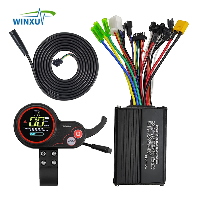 48V 20A FOC Brushless Motor Drive Universal Controller Single Mode Sine Wave TF-100 LCD Throttle for KuGoo M4 Electric Scooter