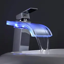 Light Changing Outdoor Water Glow Power LED Washbasin Faucet