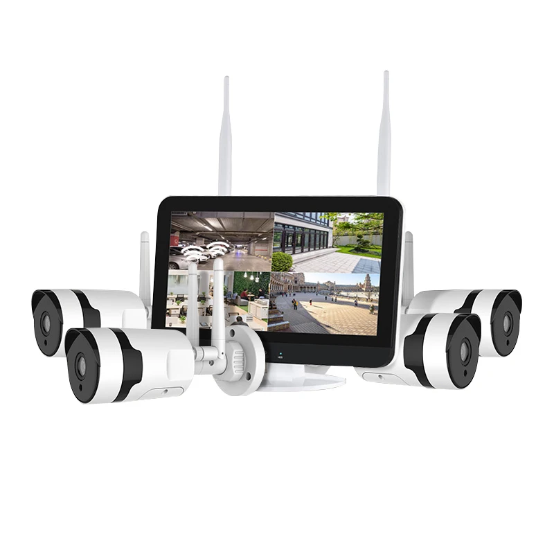 3MP 4 cameras with a 12.5' LCD screen Motion Detection Video Playback Wireless Security System